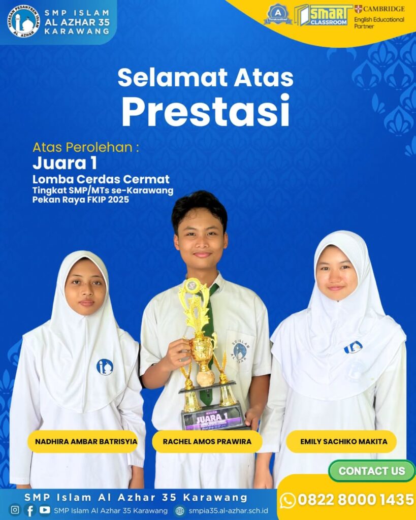 Juara 1 Lomba Cerdas Cermat tingkat smp/mts se-Kabupaten