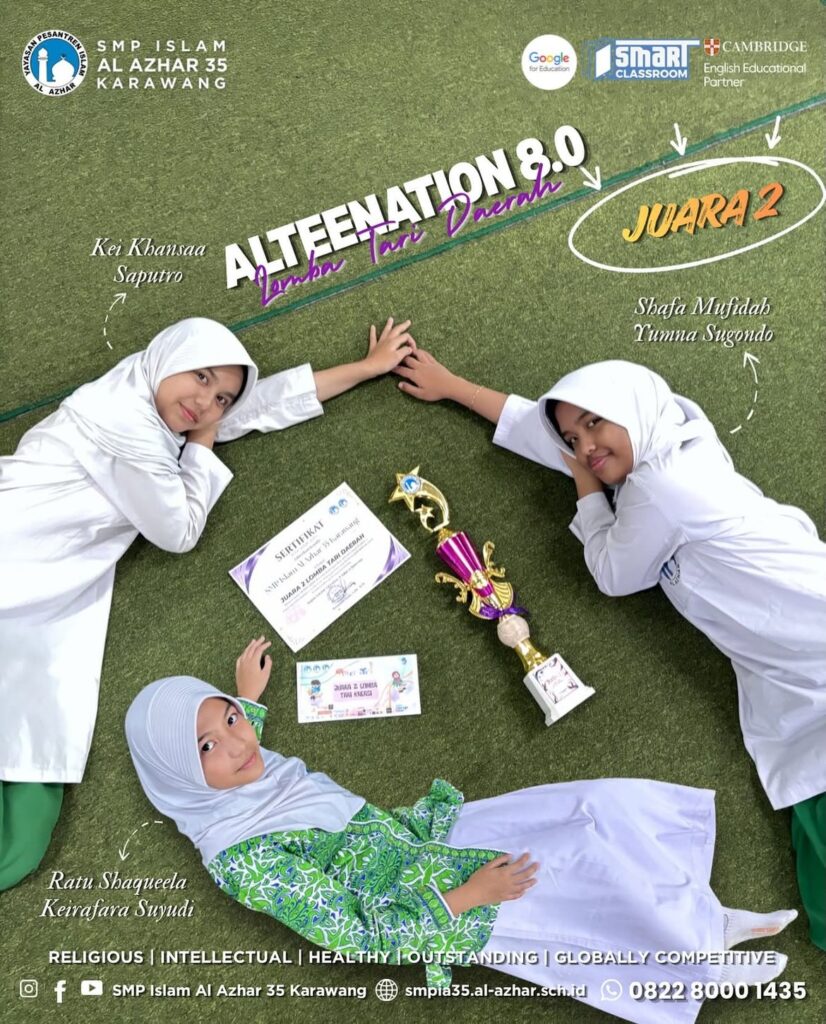Tim Tari SMP Islam Al Azhar 35 Karawang meraih Juara 2 Alteenation 8.0 Lomba Tari Daerah.